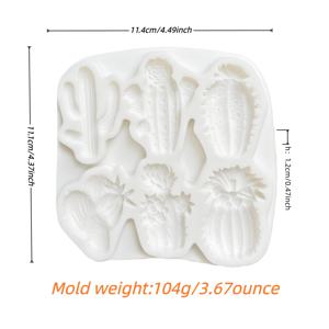 TEMU 1개 실리콘 몰드, 다육식물 선인장 3D 꽃무늬 모양, 레진, 석고, 캔들, 콘크리트용 실리콘 꽃 몰드 - DIY 공예, 퐁당 케이크 및 초콜릿 장식 도구, 베이킹 필수품