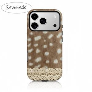 TEMU 빈티지 목가적인 사슴 질감 레이스 휴대폰 케이스, 아이폰 17, 16 PM, 15 PM, 13, 13 미니, 12, 11, XS MAX, 7, SE2 호환, 광택 케이스