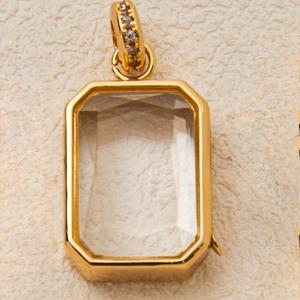 TEMU 1개 패셔너블하고 다재다능한 통근자 펜던트 | 속이 빈 유리 사진 프레임, 숫자, 코끼리, 나비, 말발톱 U, 18K 금도금 구리, 열쇠, 가방 및 주얼리 액세서리