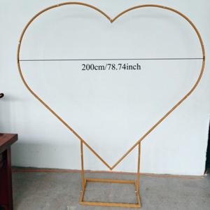 TEMU 하트 모양 메탈 풍선 아치 1세트 - 6.6피트(약 2.0M) 웨딩 하트 아치 배경 스탠드, 프로포즈, 결혼식, 발렌타인데이, 브라이덜 샤워, 생일 파티 장식에 적합 (골드), 프로포즈 배경, 웨딩 장식