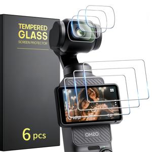 TEMU DJI Poet 3용 스크린 및 렌즈 보호필름 6개 세트, 반사 방지 코팅 초선명 스크래치 방지 렌즈 및 LCD 강화유리 필름, 9H 경도 보호, 민감한 터치 감도, 간편한 설치 Poet 3 액세서리, 블로거 및 크리에이터, 사진 애호가, 기술 애호가, 아웃도어 애호가에게 적합