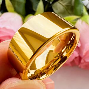 TEMU 세련되고 우아한 12mm 폭의 골드 316L 스테인리스 스틸 커플링 - 약혼 및 결혼식에 훌륭한 선택이며 발렌타인데이 선물로 완벽합니다.