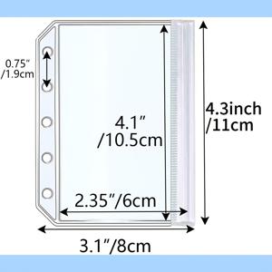 TEMU A8 바인더용 투명 지퍼 파우치 2개, 노트북 시트 보관 및 작은 카드 및 스트립 정리에 적합. 분류 및 보관을 위한 5구 칸막이 가방