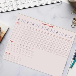 TEMU 1권 50장 습관 트래커 플래너 / 멀티펑셔널 습관 관리 노트북 / 찢어지는 습관 트래킹 시트 / 일일, 주간, 월간 습관 관리에 적합 / 셀프 플래너, 플래너, 셀프 매니저, 개인 정리에 이상적