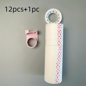 TEMU 6/12개 투명 테이프 + 랜덤 컬러 커터 1개, 매트 테이프, 필기 가능 테이프, 잔여물 없는 테이프, 데스크탑 테이프 디스펜서용 투명 테이프 리필. 사무실, 가정, 학교에 적합. 개학 시즌 필수 아이템