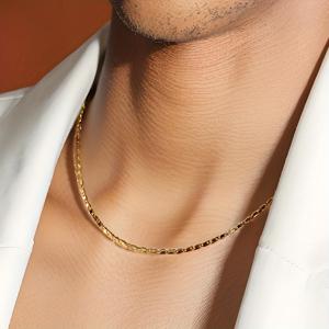 TEMU 유럽 스타일의 18K 금도금 목걸이 체인, 주얼리 세트에 적합합니다. 이 남성 패션 목걸이는 일상 사용, 파티에 완벽하며, 남자친구, 아버지 또는 어머니를 위한 선물로도 좋고, 추가로 사용할 수도 있습니다.