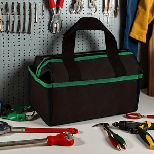 TEMU 헤비 듀티 공구 정리 가방 - 14인치 대형 공구 상자, 다중 수납 공간 및 포켓 디자인, 조절 가능한 어깨 스트랩, 지퍼 잠금 - 전기 기술자, 배관공, 계약자 및 전문가에게 적합한 강화 구조