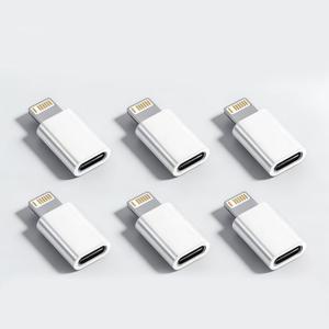TEMU [USB OTG 어댑터] USB C to Lightning OTG 어댑터 6개입, 경량 플라스틱 어댑터, 두 가지 색상 선택 가능, 우아한 화이트, 고급스러운 블랙, 충전 전용 지원, iPhone, iPad, MacBook에 적합, 휴대용 전원 어댑터