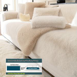 TEMU 1개 스타일 두꺼운 플러시 소파 커버 - 애완동물 친화적, 미끄럼 방지, 세탁기 사용 가능, 사계절용 소파 보호대 - 1인용부터 4인용 소파에 적합, 거실, 침실, 사무실 장식에 이상적