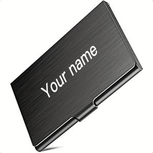 TEMU 맞춤형 카드 홀더, 스테인리스 스틸 명함 케이스, 그녀를 위한 각인 선물, 자유 텍스트 및 숫자, 선물용으로 이상적