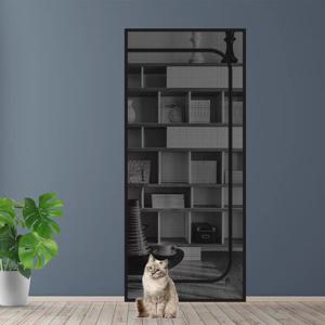 TEMU 홈 스크린 도어, 커튼, 펫 거실, 침실, 통합 지퍼 커튼, 고양이 방지 커튼, 펫 프렌들리, 좌측 개방 모기 차단, 내구성 DIY 쉬운 설치, 액세서리 불필요 C형 커튼