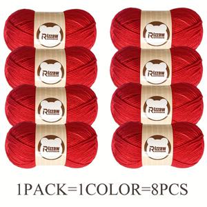 TEMU 8pcs 마카론 컬러 야른, 4줄 무게 400g/, 스카프, 스웨터, 가방, 담요, 여행 가방, 여름 가을 DIY 공예, 초보자 세트