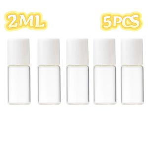 TEMU 미니 유리 롤러볼 병 5개 1ml/2ml, 휴대용 여행용 리필 병, 향수 롤러 유리병, 향수병, 에센셜 오일병
