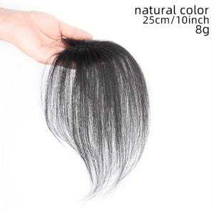 TEMU 여성을 위한 자연스러운 미들 파트 가발, 실내외 자연스러운 실머리 앞머리로 흰머리 커버 및 볼륨 추가, 전적으로 실머리 스트랜드로 제작