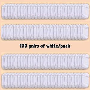 TEMU 100켤레 경량 통기성 흡습성 비침 방지 양말 | 남녀공용 여름용 숏 삭스, 폴리아미드, 단색, 니트 원단, 세탁기 사용 가능