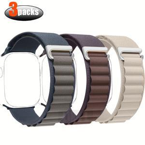 TEMU 3개 세트 Apple Watch Ultra 49mm 시리즈 45mm 밴드 iWatch se 6 5 4 44mm 3 나일론 루프 스트랩
