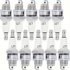 TEMU 5/10팩 BPMR7A L7T 스파크 플러그 (BM6A, RCJ6Y, RCJ7Y, WSR5F 호환) - 33CC 43CC 47CC 49CC 52CC 2행정 엔진, 체인소우, 잔디깎기, 트리머, 블로워, 및 유사한 야외 장비용 헤비듀티 금속 점화 플러그