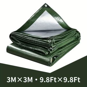 TEMU 방수 타프, 12밀 두께, 내구성 강한 녹색 헤비듀티 방수 커버 - UV 차단, 찢김 방지, 강화된 가장자리, 지붕, 캠핑, 파티오, 수영장, 보트, 차량 차양, 다목적 야외용