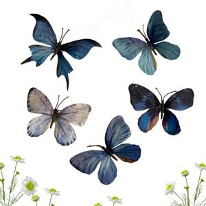 TEMU 3D 시뮬레이션 나비 5개 세트, 꽃꽂이 DIY 졸업모자 장식용 3D 나비 조각품, 공예품, 실내외 파티오 정원 장식