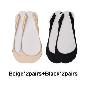 TEMU 4/8쌍 여성용 나일론 아이슬리키 섬유 노쇼 보트 양말, 미끄럼 방지 뒤꿈치 그립 & 쿠션 밑창 - 봄/여름용 통풍 오픈힐 디자인, 세탁기 사용 가능 (단색), 미끄럼방지 신발, 내구성 있는 구조