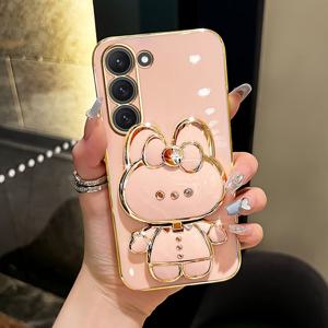 TEMU 휴대폰 케이스 - 삼성 갤럭시 S21/S21Plus/S21Fe/S21Ultra/S22/S22Plus/S22U/S23/S23Plus/S23U/S23Fe 호환 고품질 전기 도금 휴대폰 케이스 3가지 색상 선택 가능, 투명 메이크업 거울 기능 포함