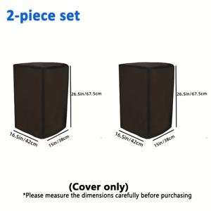 TEMU 2개 세트 보호용 스피커 커버 - 210D 실버 옥스포드 원단, 드로스트링 바닥, 사계절 효과적 보호, 블랙, 10인치, 12인치, 15인치