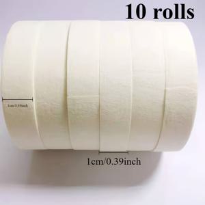 TEMU 10개 흰색 고무 아트 테이프, 폭 0.39인치, 쉽게 찢어지고 제거되는 린넨 종이 테이프, 스케치, 수채화 그림, 캔버스 설치용