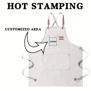 TEMU 주머니가 있는 맞춤형 캔버스 앞치마 - 개인화된 텍스트, 로고 또는 이름 디자인 - 내구성 있는 폴리에스터 원단 - 커피 바, 레스토랑, 빵집 등에 적합 - 남녀 공용 성인 사이즈, 레스토랑 의류 | 기능적인 디자인 | 튼튼한 구조