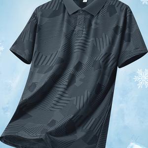 TEMU 싱글피스 남성 여름 캐주얼 폴로 셔츠, 약간의 신축성 있는 칼라, 통기성 및 속건성 반팔, 일상적인 비즈니스, 야외 활동 및 러닝에 적합, 다양한 색상으로 제공