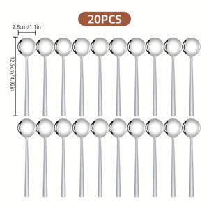 TEMU 20개 골든 스테인리스 커피 차 숟가락 세트 - 다용도 미니 스푼, 디저트, , 전채에 적합 - 식기세척기 사용 가능 - 크리스마스, 할로윈, 부활절, 하누카, 추수감사절에 이상적