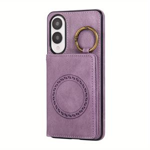 TEMU 폰 케이스: 퍼플 매그네틱 링 홀더 크로스바디 롱 스트랩 패션 신상 폰 케이스 (남녀공용), 갤럭시 S25 / S25 울트라 / S25 플러스 / S24 플러스 / S24 울트라 / S23 / S22 / S21 / A56 / A36 / A06 / A05S / A15 / A25 / 노트 10 / 20 호환