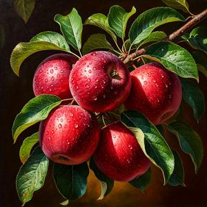 TEMU 줄기 위의 즙이 많은 사과 DIY 풀 드릴 페인팅 키트, 테이블탑 장식품, 벽걸이 아트 공예, 홈 데코용 휴일 선물