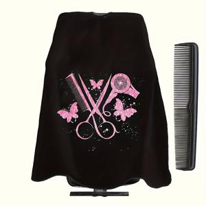 TEMU 헤어 스타일링용 2종 세트 (패브릭 및 빗 포함), 앞치마 및 케이프 포함, 살롱 및 개인용으로 적합, 편안하고 통기성이 좋으며 머리카락에 끈적임이 없는 디자인