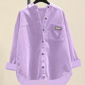 TEMU 세련되고 미니멀한 패턴의 루즈핏 버튼업 셔츠