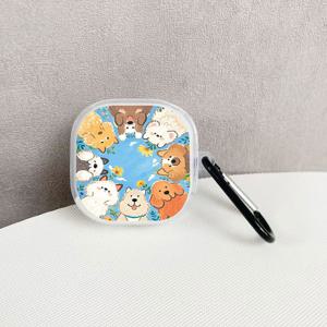 TEMU 블루 독 001 패턴 이어버드 케이스 (삼성 갤럭시 버드 2/프로/갤럭시 버드 라이브/FE용), 갤럭시 버드 2 프로 보호 커버, 갤럭시 버드 프로 소프트 쉘