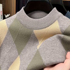 TEMU 25가지 신상 겨울용 두꺼운 라운드넥 체크무늬 캐주얼 다용도 트렌디 스웨터