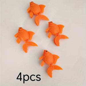 TEMU 4개 세트 부유형 인공 물고기 장식 - 리얼한 오렌지색 플라스틱 금붕어, 꼬리 흔들림 효과, 흡착컵 불필요, 수족관 및 어항 장식용, 물고기, 연못 장식, 자연스러운 수영 자세, 로프 불필요, 수중 장식, 생생한 디자인, 내구성 있는 장식, 부유형 장식, 홈 아쿠어리스트용