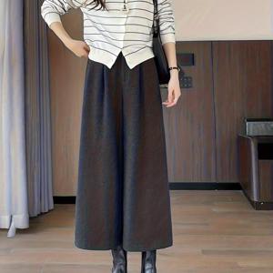 TEMU 여성용 우아한 롱 팬츠, 가을/겨울용 스타일리시하고 다재다능한 크롭 트라우저, 세련된 출퇴근복으로 완벽