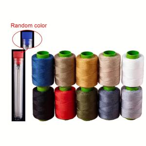 TEMU 실 10롤 및 꿰기 바늘 세트 포함, DIY 주얼리 제작용 굵은 새틴 꼬임 밧줄, 목걸이, 팔찌, 공예품, 청바지용 굵은 실, 팔찌용 재봉실, 핸드 니팅 및 재봉틀과 호환