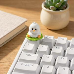 TEMU 귀여운 토끼 캐릭터 키캡, 기계식 키보드용 - 창의적인 펫 테마 싱글 키캡, XDA , ABS 소재 - 스타일리시 키보드 액세서리, 이상적인 선물