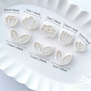 TEMU 8개 플라스틱 클레이 몰드 - 도자기 & 레진 아트용 꽃과 잎 성형 도구, 스프링컷 꽃잎, 잎, DIY 공예 몰드, 초보자 및 전문 아티스트용