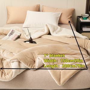 TEMU 밀크 벨벳과 양털이 사용된 이중 레이어 담요, 다양한 가정 및 야외용으로 적합