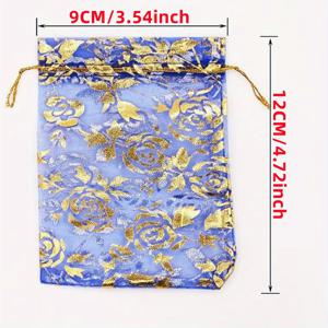 TEMU 그녀/그를 위한 선물 장미 끈끈이 오간자 백 - 100개 혼합 컬러 장미 시스루 주얼리 선물 백, 소형 메쉬 백 웨딩 파티 페스티벌용