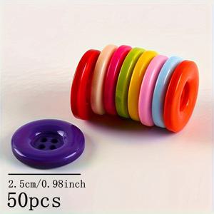 TEMU 재봉 및 뜨개질 프로젝트에 완벽한 4홀 원형 레진 버튼 50개 세트. 이 장식 버튼은 의류, 미술 및 공예, 스크랩북 및 기타 공예 추가에 이상적입니다.