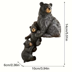 TEMU 1개 러스틱 레진 곰 조각상, 매력적인 미니어처 베어 패밀리, 크리스마스 테이블탑 장식 및 야외 정원 디스플레이에 완벽한 내구성 있는 방 꾸미기용 홈 데코