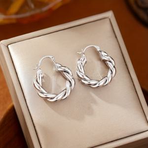 TEMU 가벼운 두꺼운 로프로 제작된 곡선형 도넛 모양 귀걸이 한 쌍, 높은 광택으로 제작되어 일상복, 휴가, 결혼식, 기념일, 어버이날, 발렌타인데이, 크리스마스에 적합합니다.