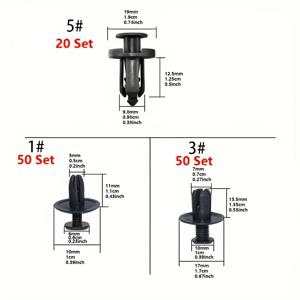 TEMU 3종 자동차 플라스틱 패스너 나사 못 120개 세트, ABS 플라스틱 리벳 클립, 머드플랩 스플래시가드 범퍼 후드 펜더 세단 도어 트림 플레이트 클립