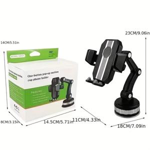 TEMU 360° 회전 차량용 휴대폰 거치대 - 범용 타입, 접이식 암, 충격 방지 핸들, 트럭용 강력 마운트, 워셔블 스티커 베이스