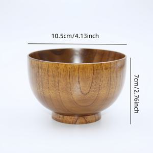 TEMU 손으로 만든 원목 나무 그릇, 화상 방지 가정용 그릇, 낙하 방지 빈티지 캠핑 식기, 주방용품, 밥그릇, 국수그릇, 국그릇, 샐러드볼, 과일그릇, 잼용 나무그릇로 집안 인테리어를 업그레이드하세요