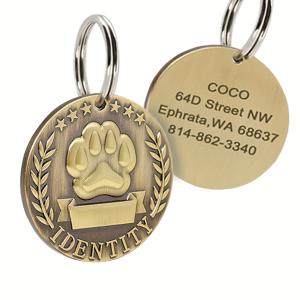 TEMU 레트로 펫 네임플레이트, 무료 맞춤 제작 가능! 반려동물 ID 번호 분실 방지 기능 포함. 애완동물을 위한 최고의 선물